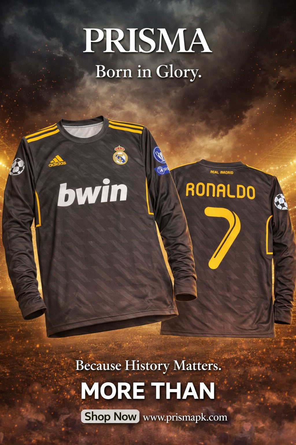 Ronaldo Real Madrid Black Jersey (Regular)