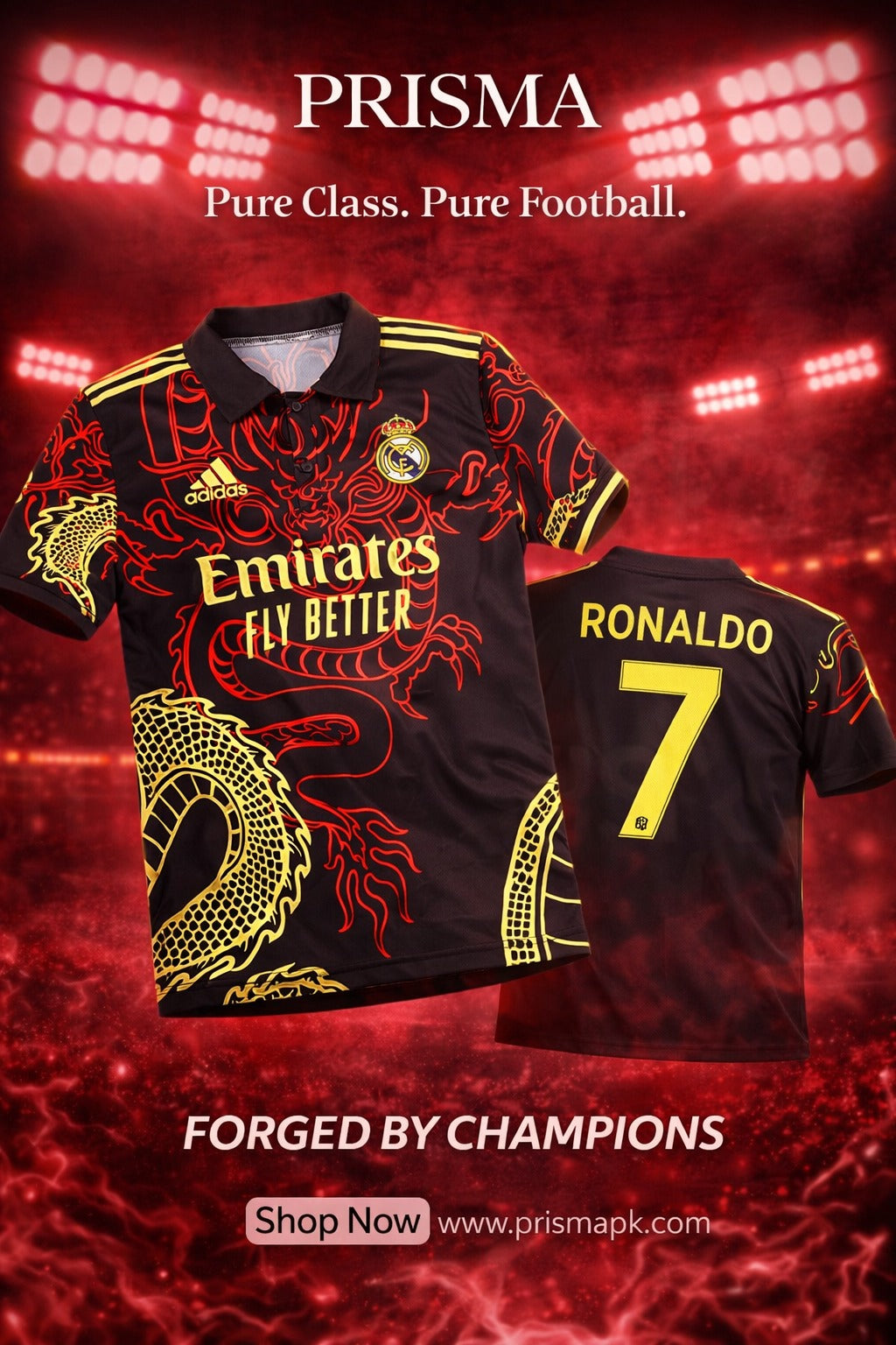 Real Madrid Black/Red Dragon Jersey (Regular)