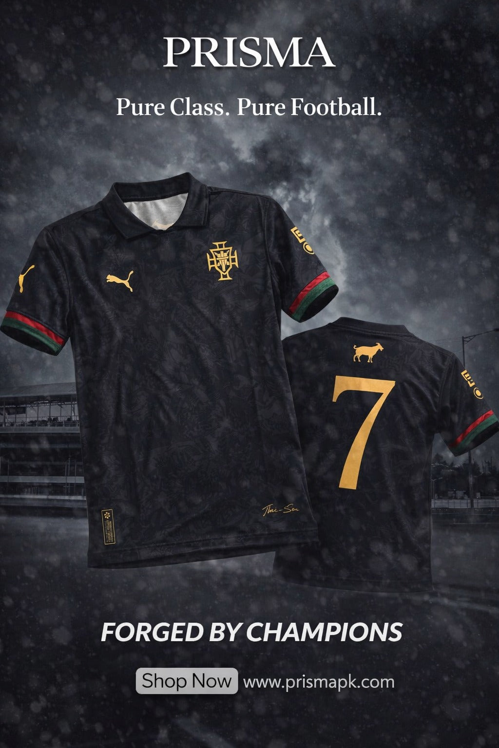 Ronaldo GOAT Black Limited Edition Jersey (Regular)
