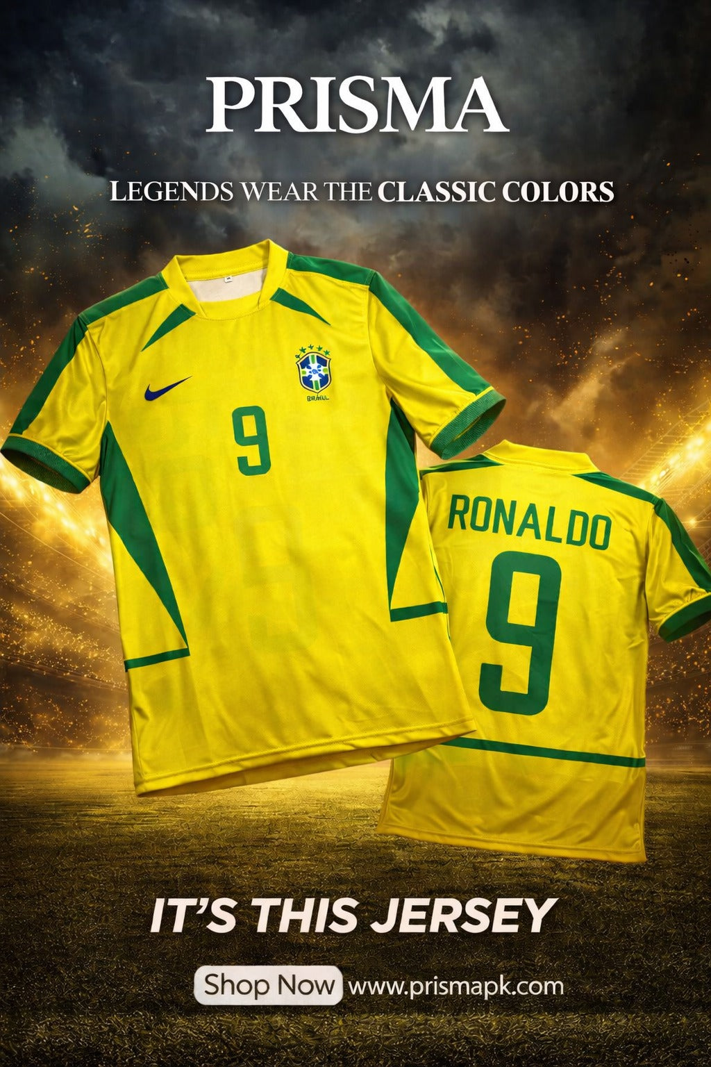 Ronaldo Brazil Retro Jersey (Baggy)
